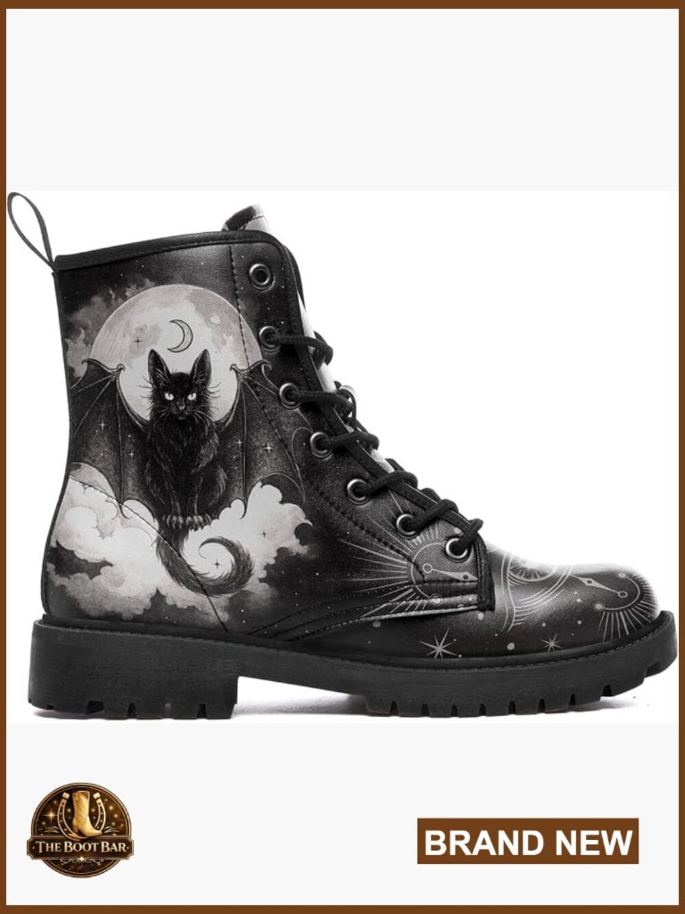 Gothic Combat Ankle Boots Lace-Up Vegan Leather Chunky Heel